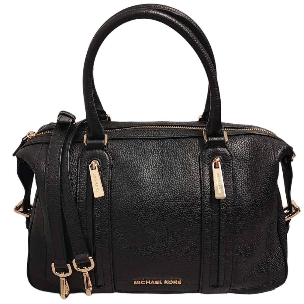 MICHAEL KORS Julia Large Satchel Crossbody Tote Bag Handbag Pebbled Leather - Picture 3 of 16